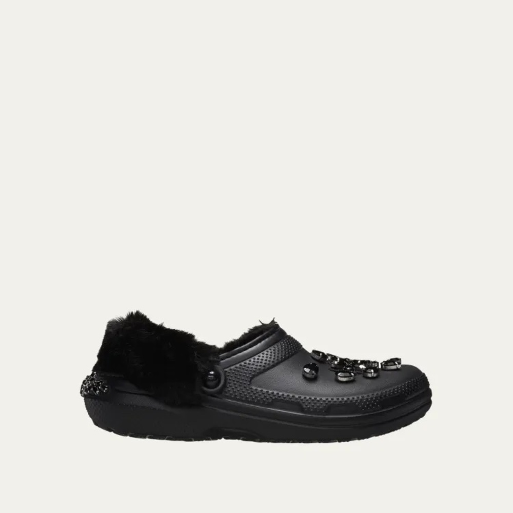 Crocs X Simone Rocha Classic Faux Fur Lined Clog Black Crystal